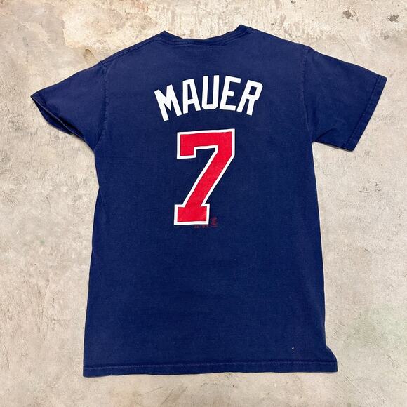Minnesota Twins T-Shirt Mens Sz S Mauer‎ 7 Cotton Blue Short Sleeve Casual Wear - Picture 2 of 5